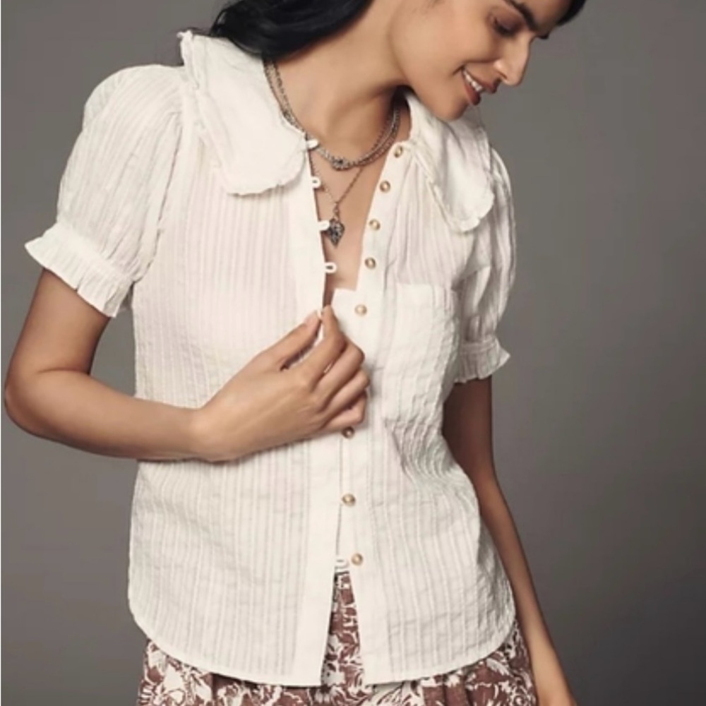 NWOT Pilcro Kiera Button Front Blouse